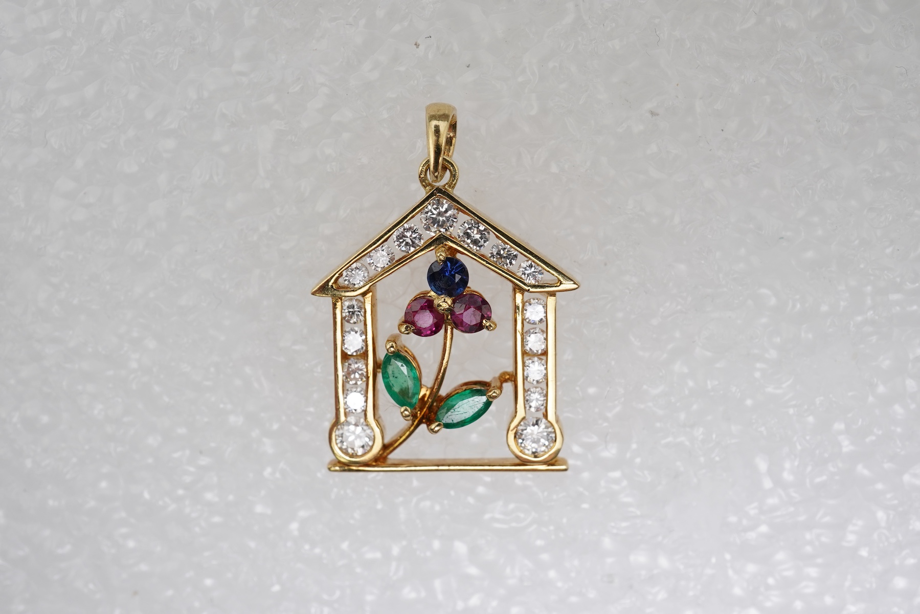 Larry, a multi-gem and diamond pendant, Singapore, circa 2000